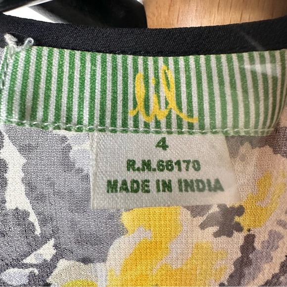 ANTHROPOLOGIE Lil Tassel Fronds 100% Silk, Lace & Ruffle Sheer Floral Dress Sz 4 - Picture 4 of 14